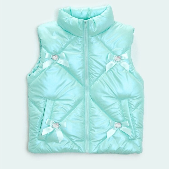 BOGO + FREE GIFT WITH PURCHASE Hello Kitty Mint Green Puffer Vest Any size combo - Picture 1 of 2